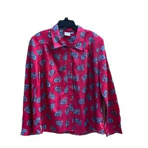 Pykettes Vintage Red Paisley Button-Up Shirt